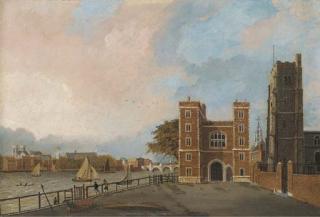 Daniel Turner - View of Lambeth Palace by the Thames, Westminster Abbey and Westminster Bridge beyond