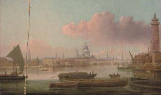 Daniel Turner - View On The Thames With Blackfriars Bridge And St. Paul\'S Cathedral Beyond