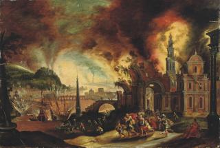 Daniel Van Heil - Aeneas carrying his father Anchises from the burning city of Troy