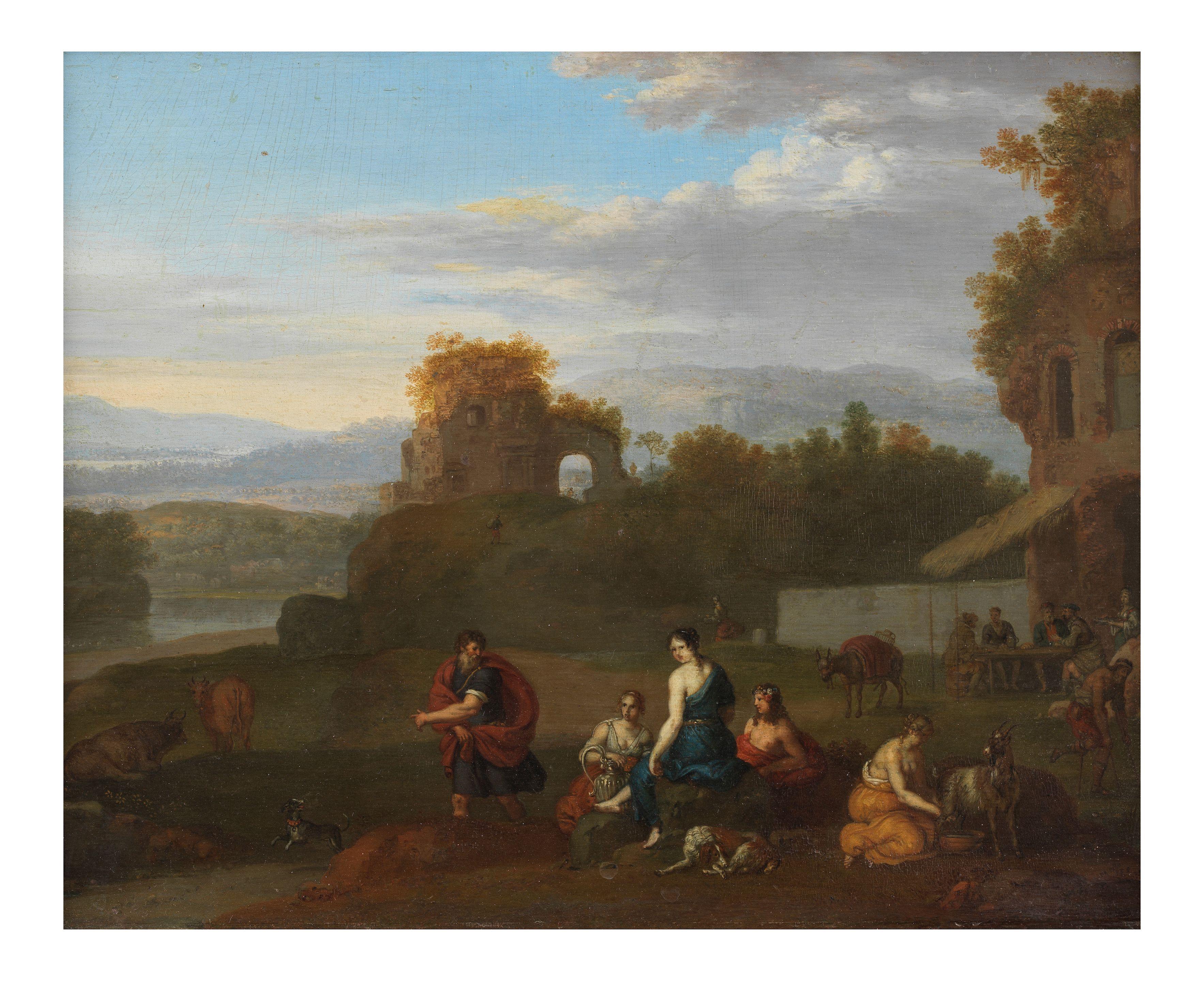 Daniel Vertangen - Paysage d\'Arcadie animé