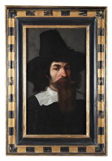 Daniele Crespi - Ritratto di gentiluomo in nero con cappello e barba