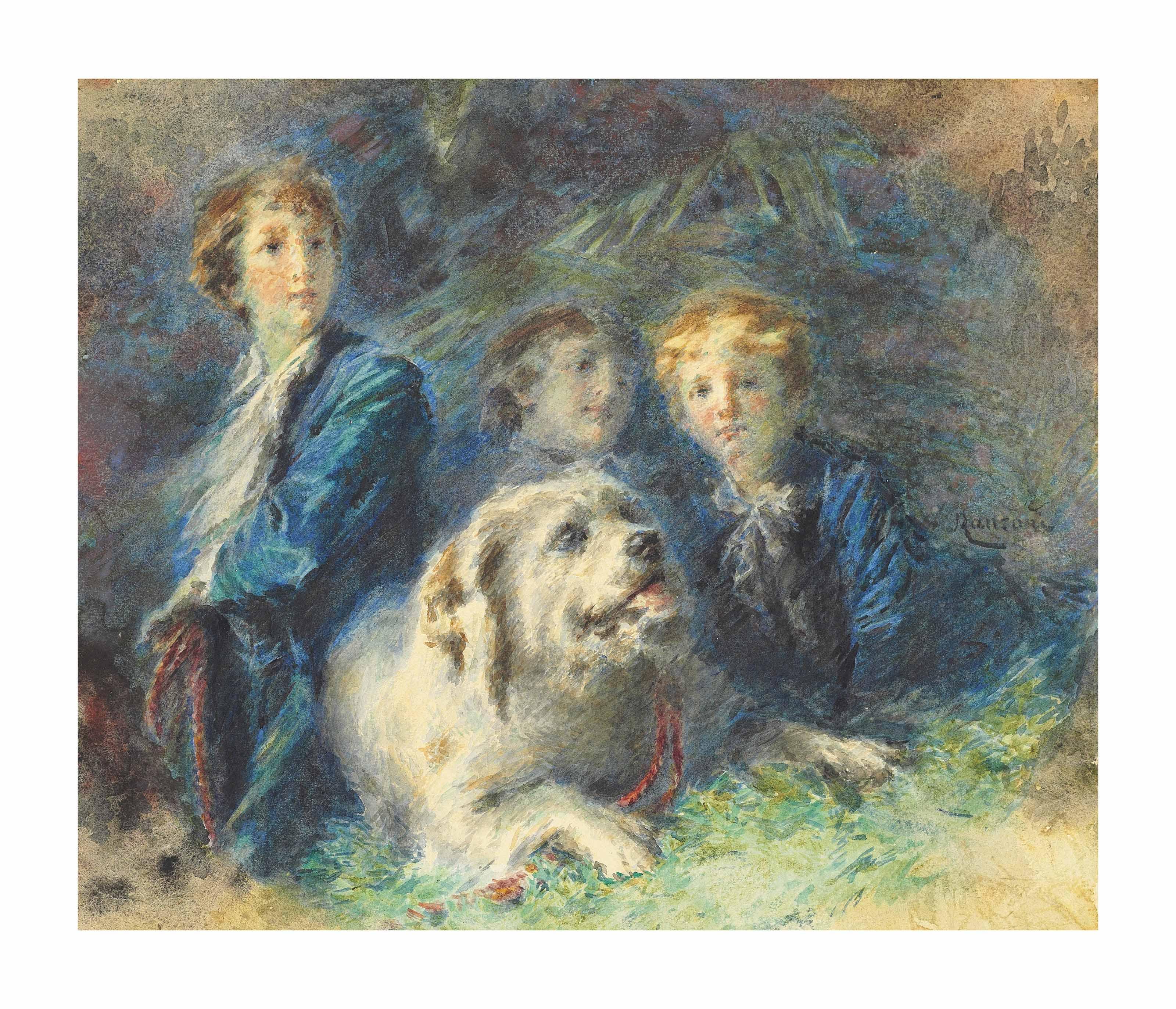 Daniele Ranzoni - The Troubetzkoy Children and their dog