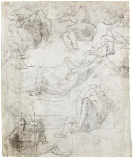 Daniele Ricciarelli - Recto: A Sheet Of Male Nude Studies For The Apostles In A Resurrection Verso: Seven Male Nude Studies For The Same