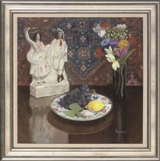 Danny Ferguson, R.S.W, R.G.I. - Still life with Staffordshire figures