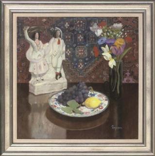Danny Ferguson, R.S.W, R.G.I. - Still life with Staffordshire figures
