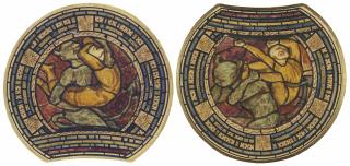 Dante Gabriel Rossetti - Designs for stained glass: The Last Judgement - Devil and Damned Soul Descending