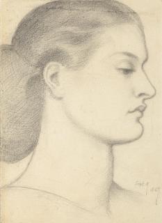 Dante Gabriel Rossetti - Female Head In Profile (Tête De Femme De Profil)