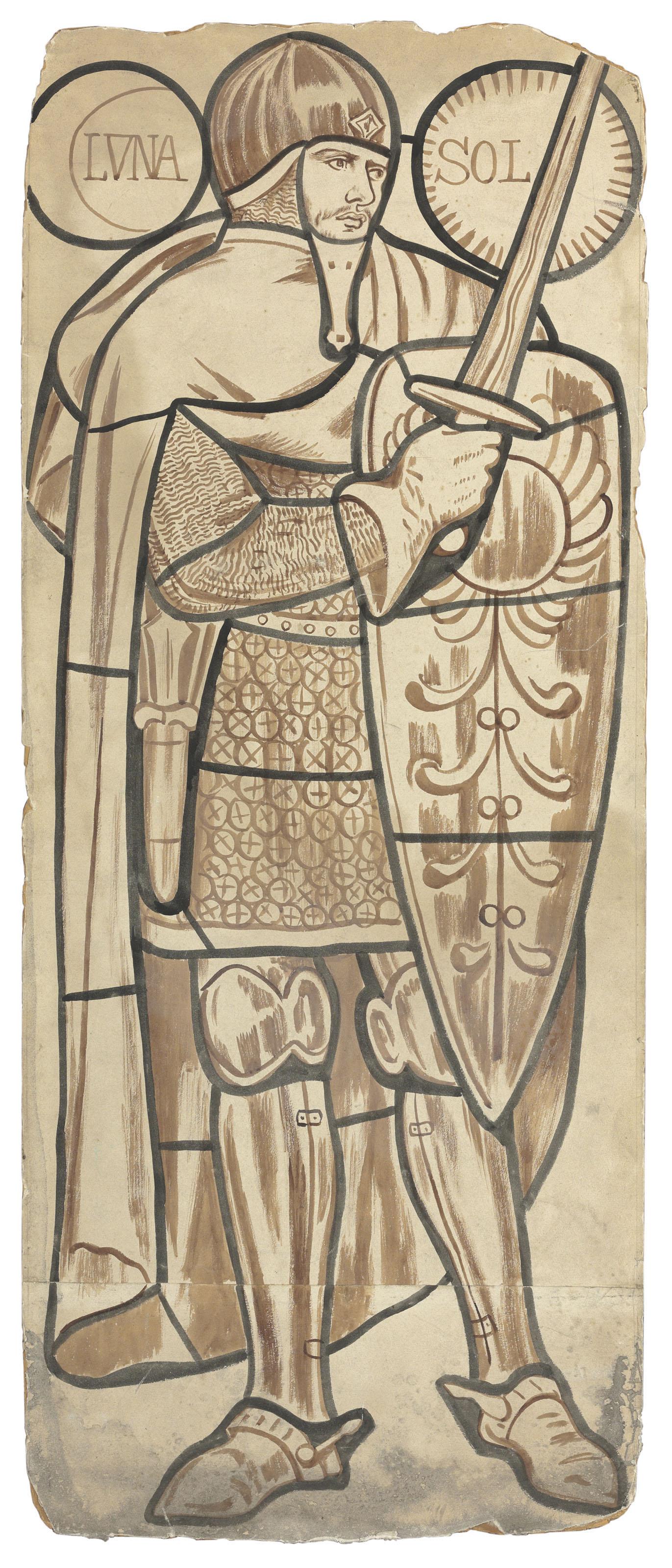 Dante Gabriel Rossetti - Joshua, a design for stained glass