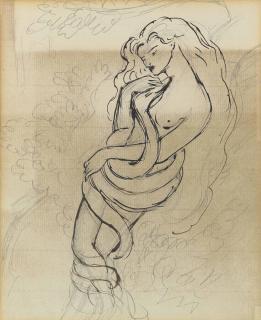 Dante Gabriel Rossetti - Lady Lilith; And A Head Of A Woman In Profile To The Right, Probably After The Antique (In The Same Hand)