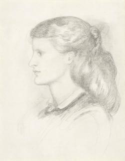 Dante Gabriel Rossetti - Portrait Of Annie Miller, Bust-Length, In Profile To The Left