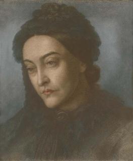 Dante Gabriel Rossetti - Portrait of Christina Rossetti; head and shoulders, turned three-quarters to the left