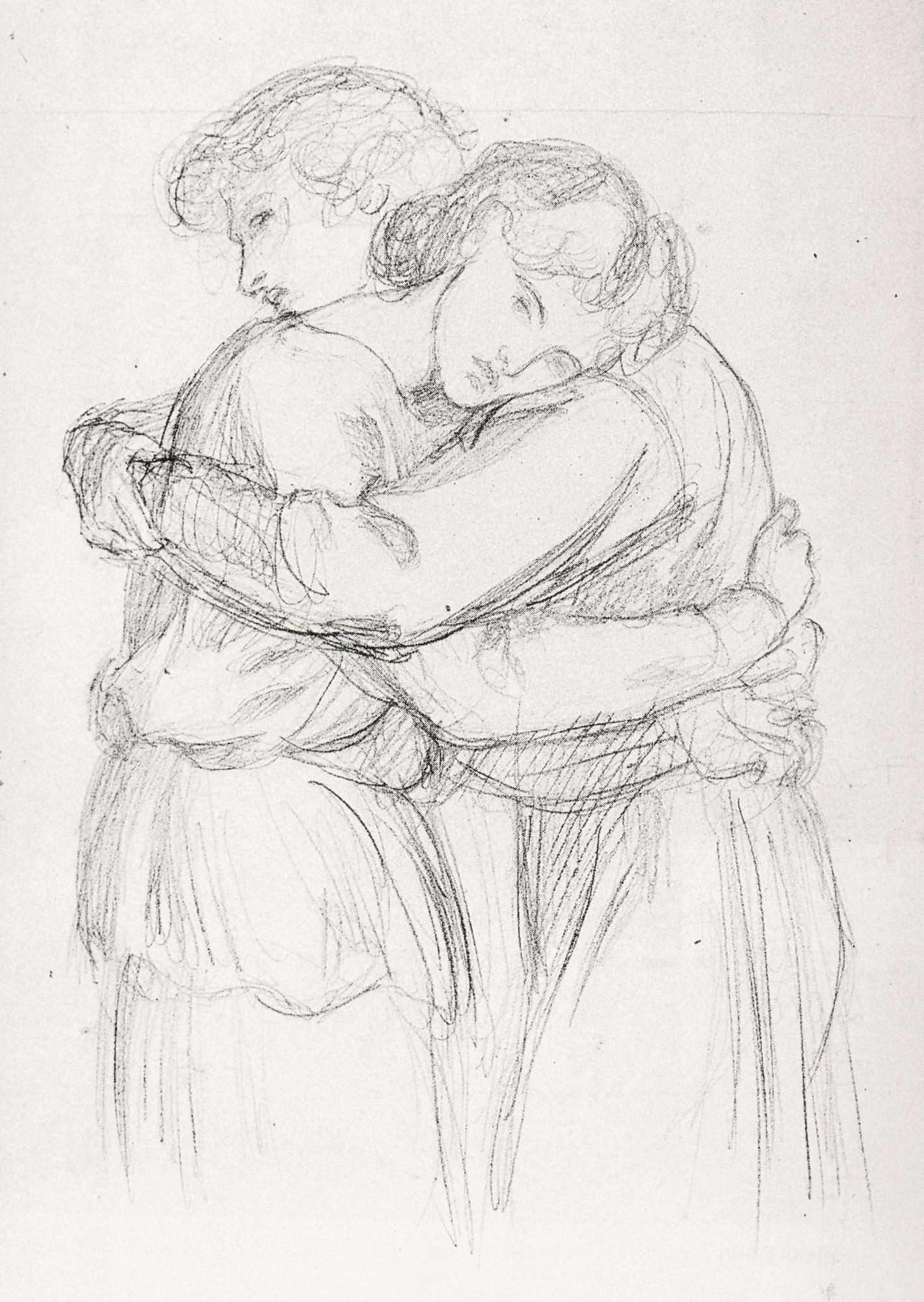 Dante Gabriel Rossetti - Sketch Of Lovers For The Blessed Damozel