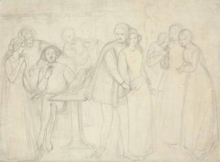 Dante Gabriel Rossetti - Study For Benedick And Beatrice From \'Much Ado About Nothing\'