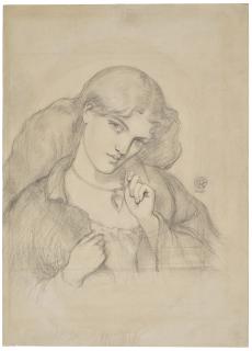 Dante Gabriel Rossetti - Study for \'Joli Coeur\'