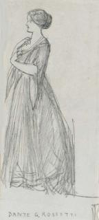 Dante Gabriel Rossetti - Study of a standing female figure, facing left