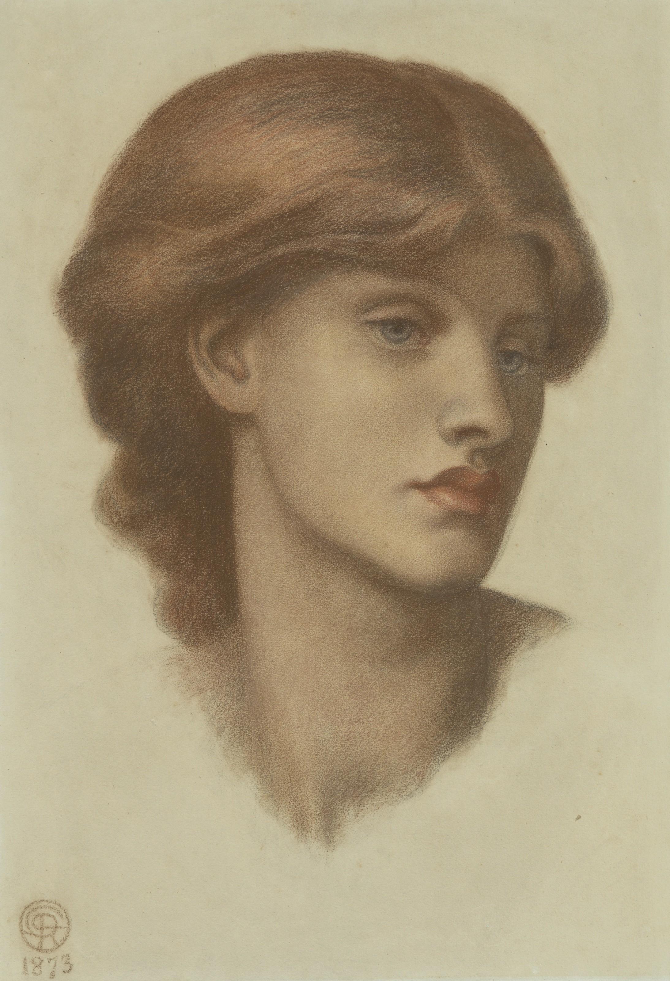 Dante Gabriel Rossetti - Study of Alexa Wilding, her head turned three-quarters to the right