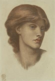 Dante Gabriel Rossetti - Study of Alexa Wilding, her head turned three-quarters to the right
