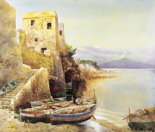 Dante Ricci - Napoli, barche e pescatori a Marechiaro