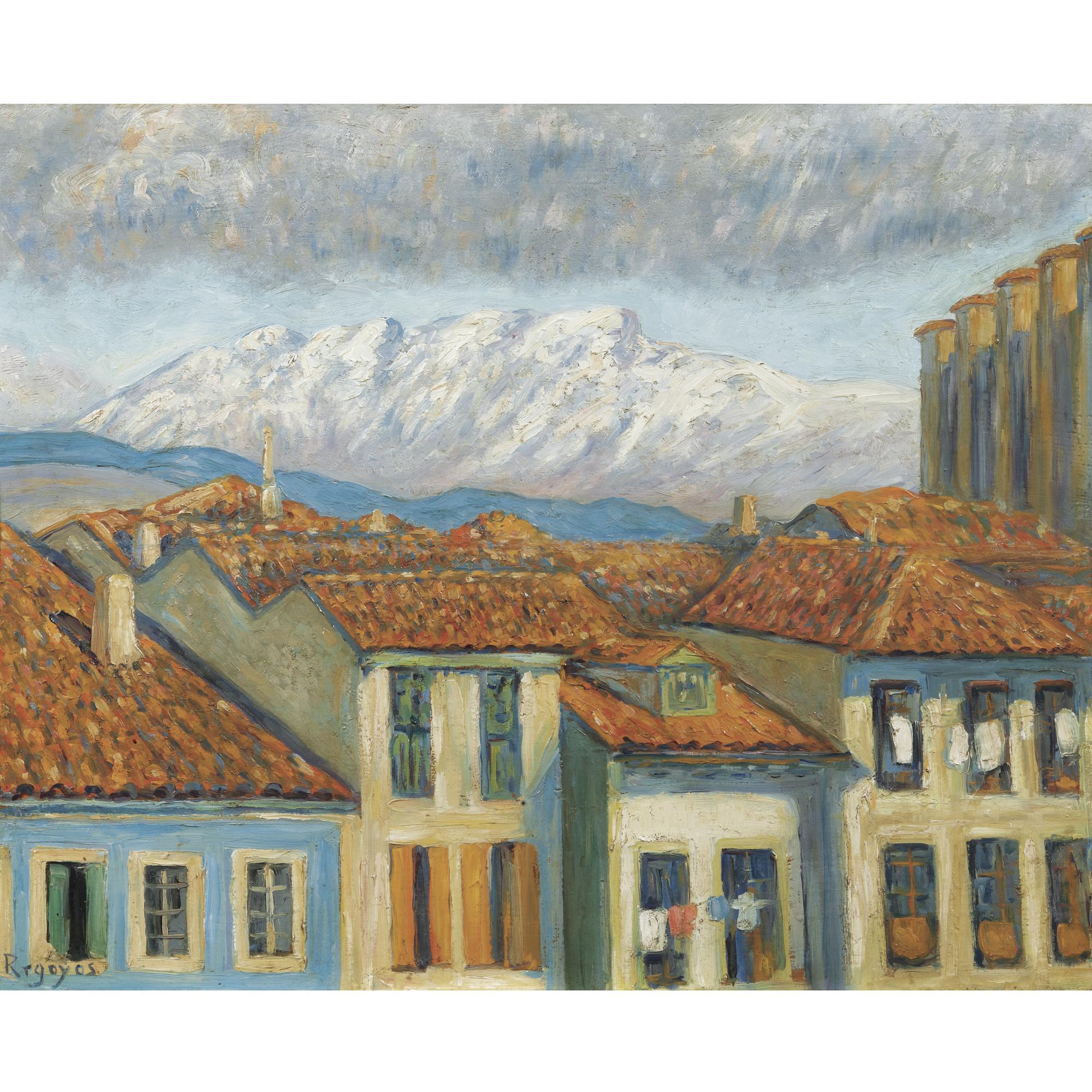 Darío de Regoyos - Spanish Rentería Y Las Peñas De Aya (Rentería And The Mountains Of Aya)