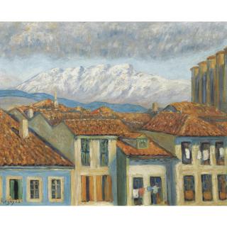 Darío de Regoyos - Spanish Rentería Y Las Peñas De Aya (Rentería And The Mountains Of Aya)