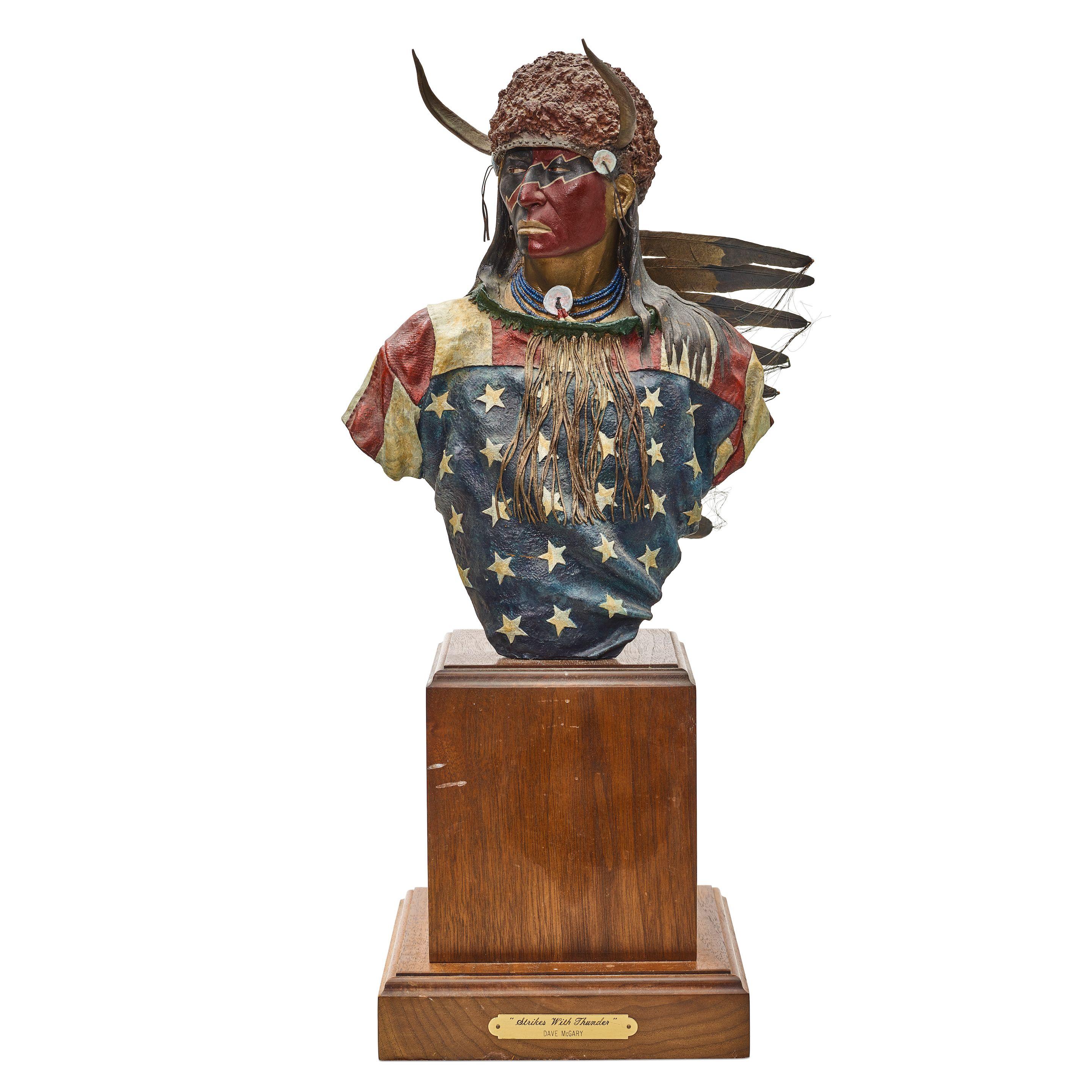 Dave Mcgary - Strikes with Thunder from the Warrior Series (Bust) 13 in. high