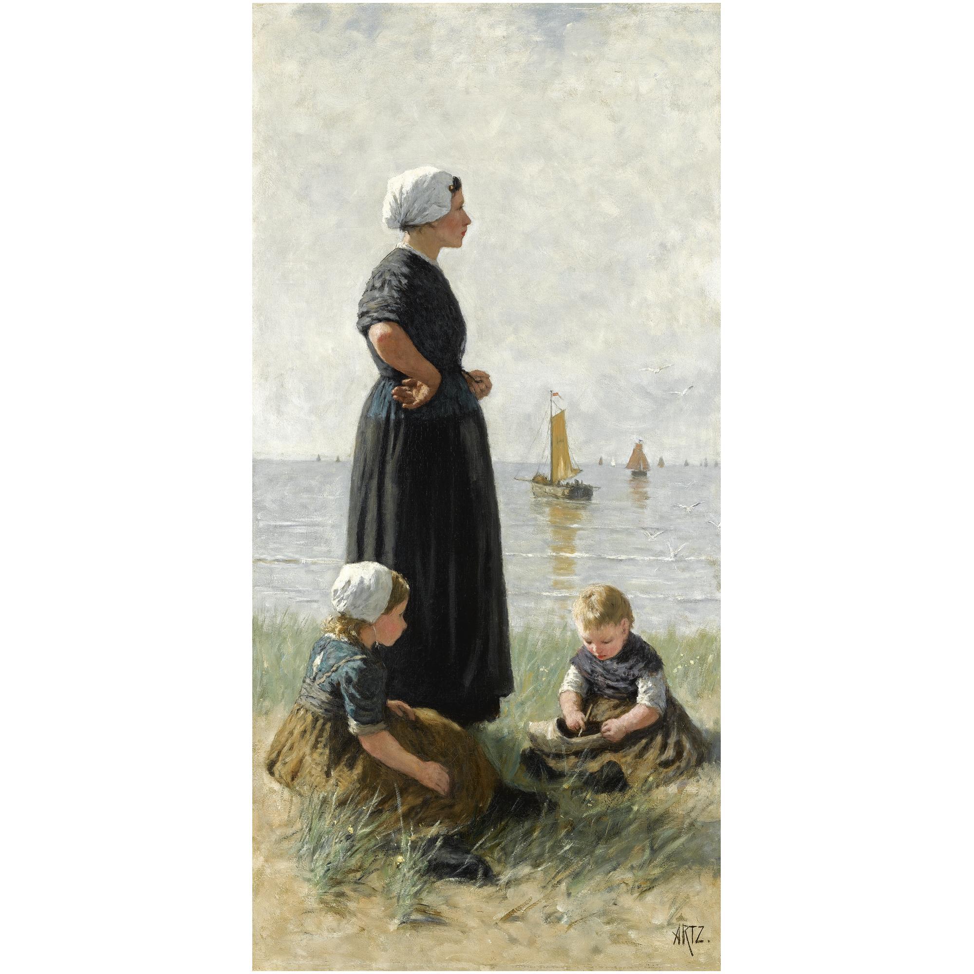 David Adolf Constant Artz - Dutch Watching The Ships Return