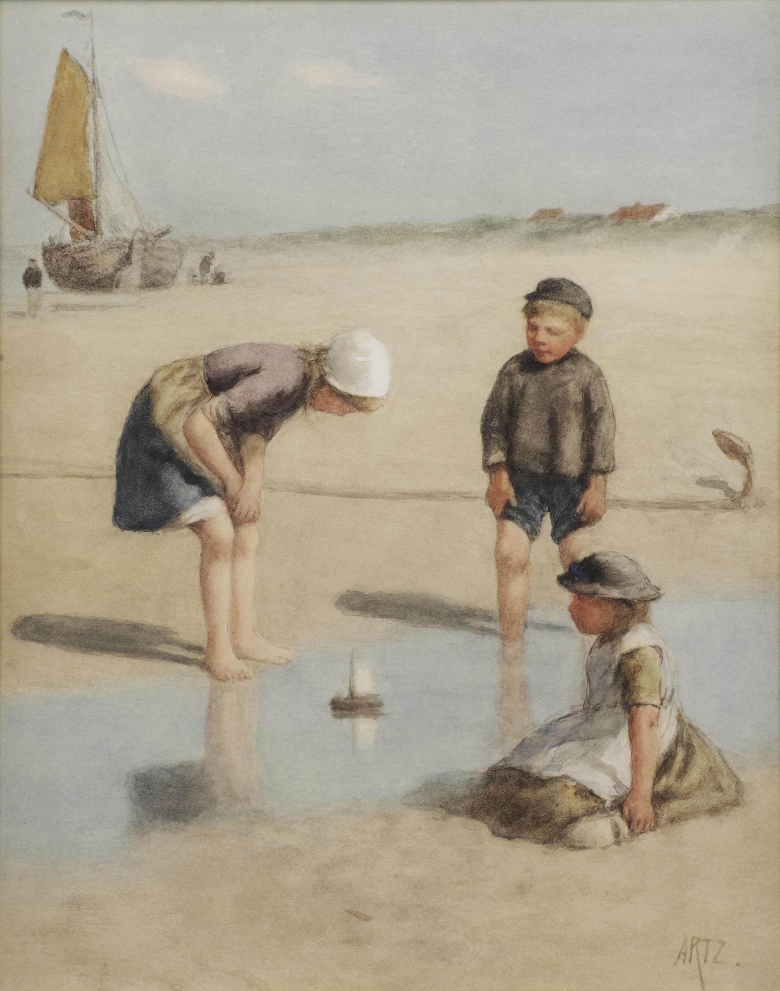David Adolph Constant Artz - Children on the beach