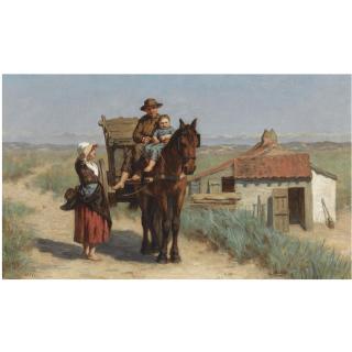 David Adolphe Constant Artz - Dutch A Ride In The Dunes Of Scheveningen