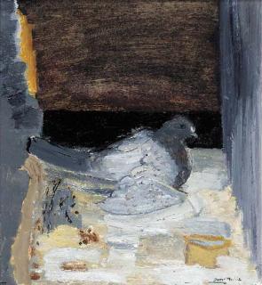 David Alan Redpath Michie, R.S.A., R.S.W. - Seated pigeon, grey and black