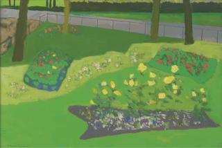 David Alan Redpath Michie, R.S.A. - A rosebed, corner of the park