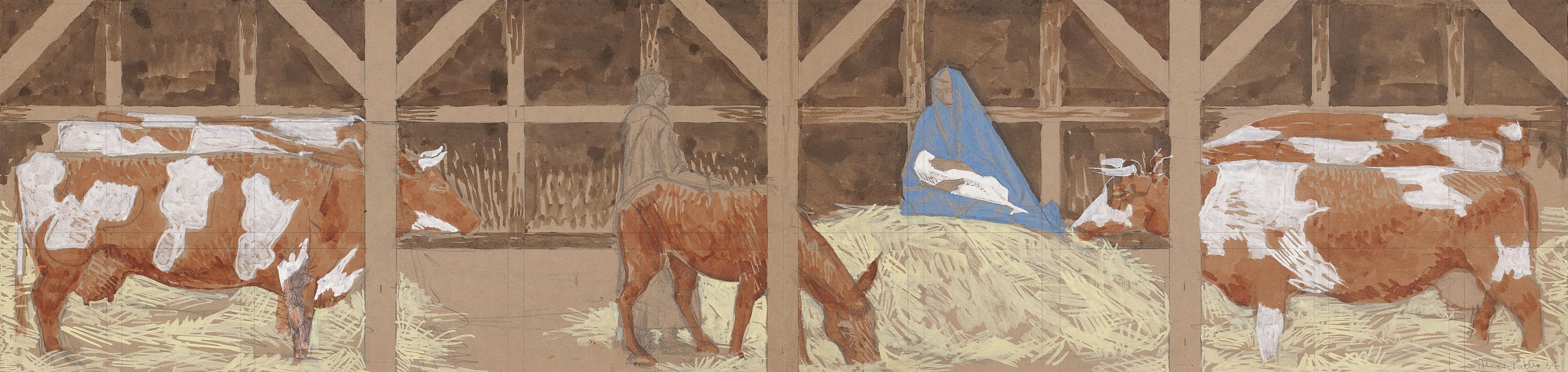 David Alexander Colville - Sketch For Backdrop For Vesper Service