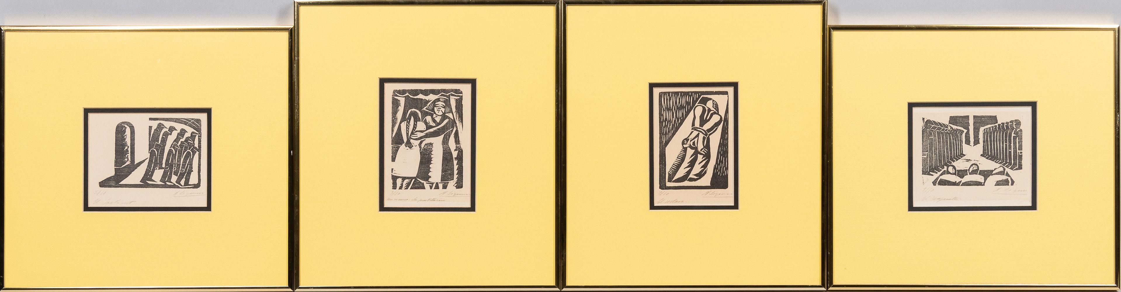 David Alfaro Siqueiros - Four Plates from 13 Grabados