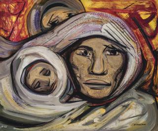 David Alfaro Siqueiros - Mujer Con Niño