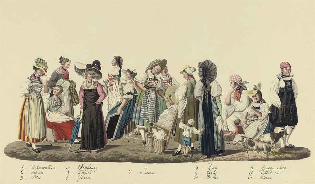 David Alois Schmid - Costumes of the twenty six Cantons of Switzerland