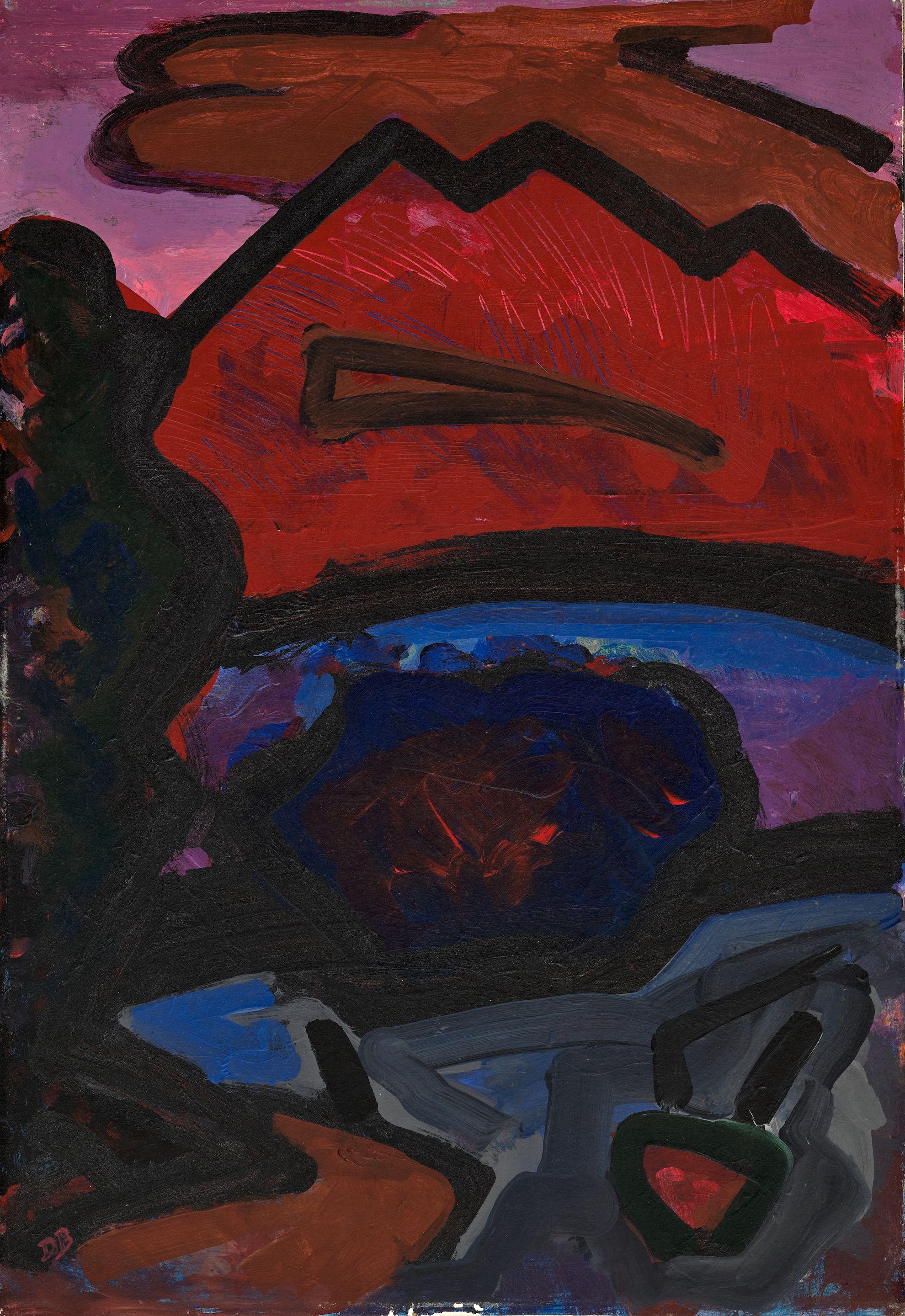 David Barbero - Winter Sunset, Ortiz Mts. 21 1/8 x 14 1/2 in. (53.7 x 36.8 cm.)