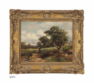 David Bates - Mother And Daughter In A Field; Together With A Family By The Waterside