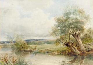David Bates - The Swan\'s Neck on the Avon, Near Defford
