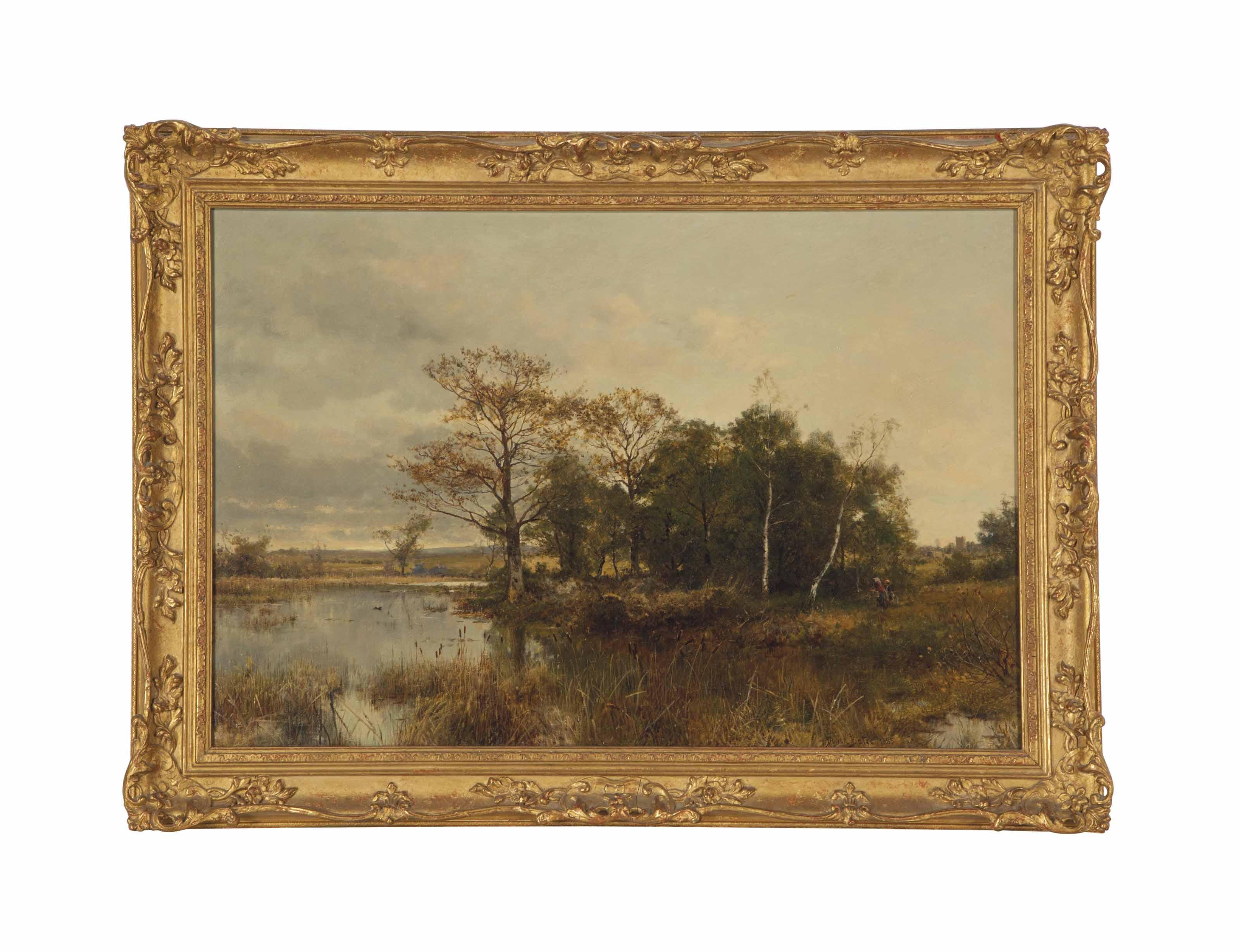 David Bates - Two Girls Walking Along A Marsh