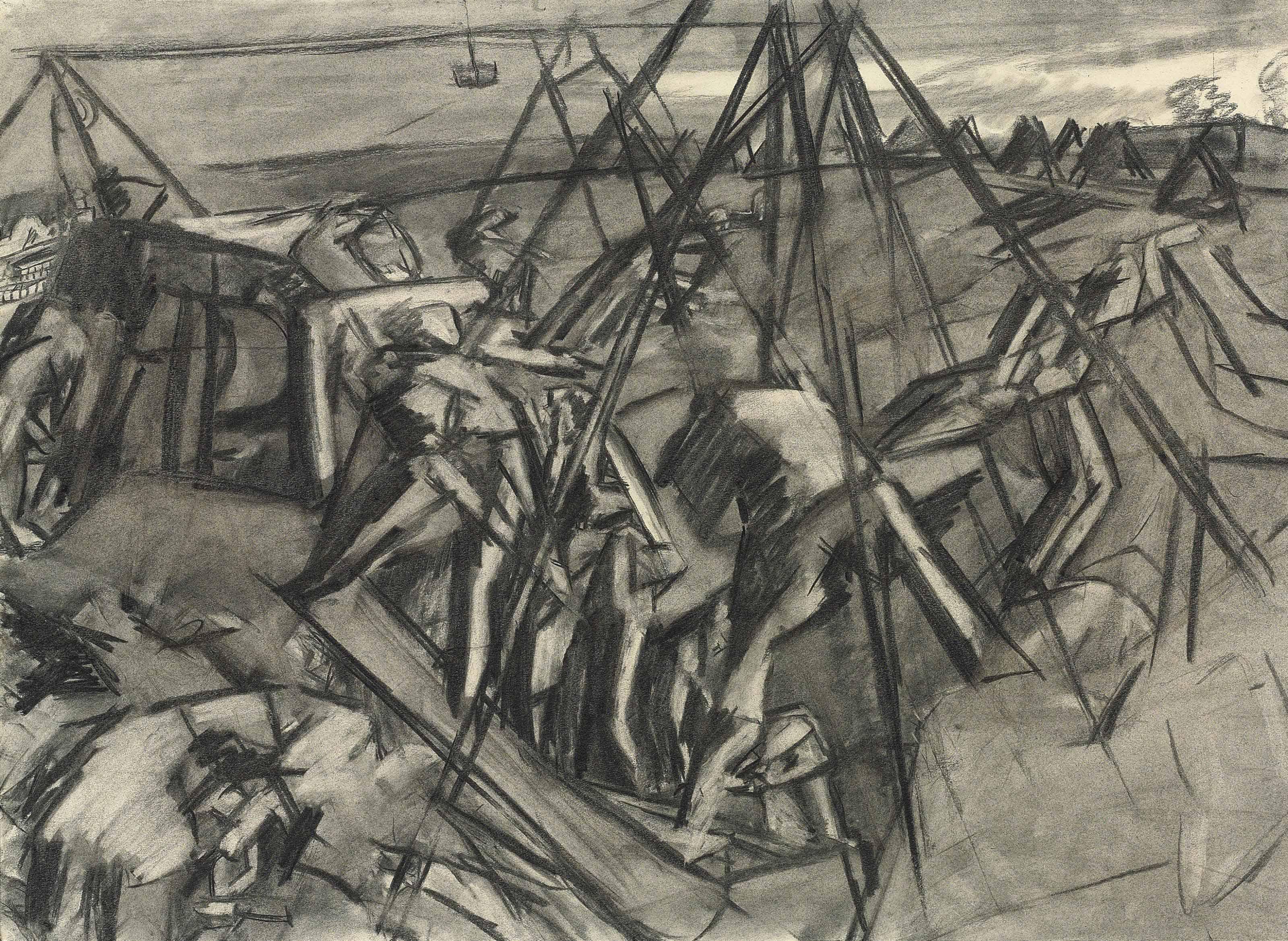 David Bomberg - Quarrying - Jewish Pioneer Labour