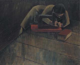 David Bomberg - Woman And Machine