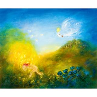 David Boyd - Australian nude Weeping Near A Golden Wattle Tree