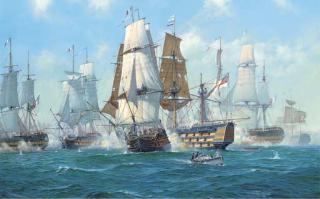 David Brackman - H.M.S. Victory Breaking Through The Enemy Line At Trafalgar, 21St October, 1805
