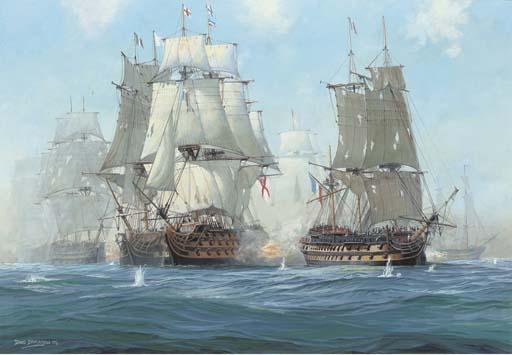 David Brackman - HMS Victory breaking through the enemy line at Trafalgar, 21 October, 1805