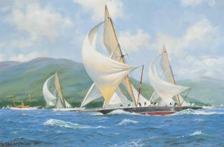 David Brackman - The Royal Clyde Regatta, 1895: Britannia Leading Her Adversaries