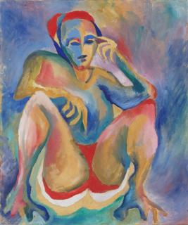 David Breuer-Weil - Figure in Red Shorts (unframed)