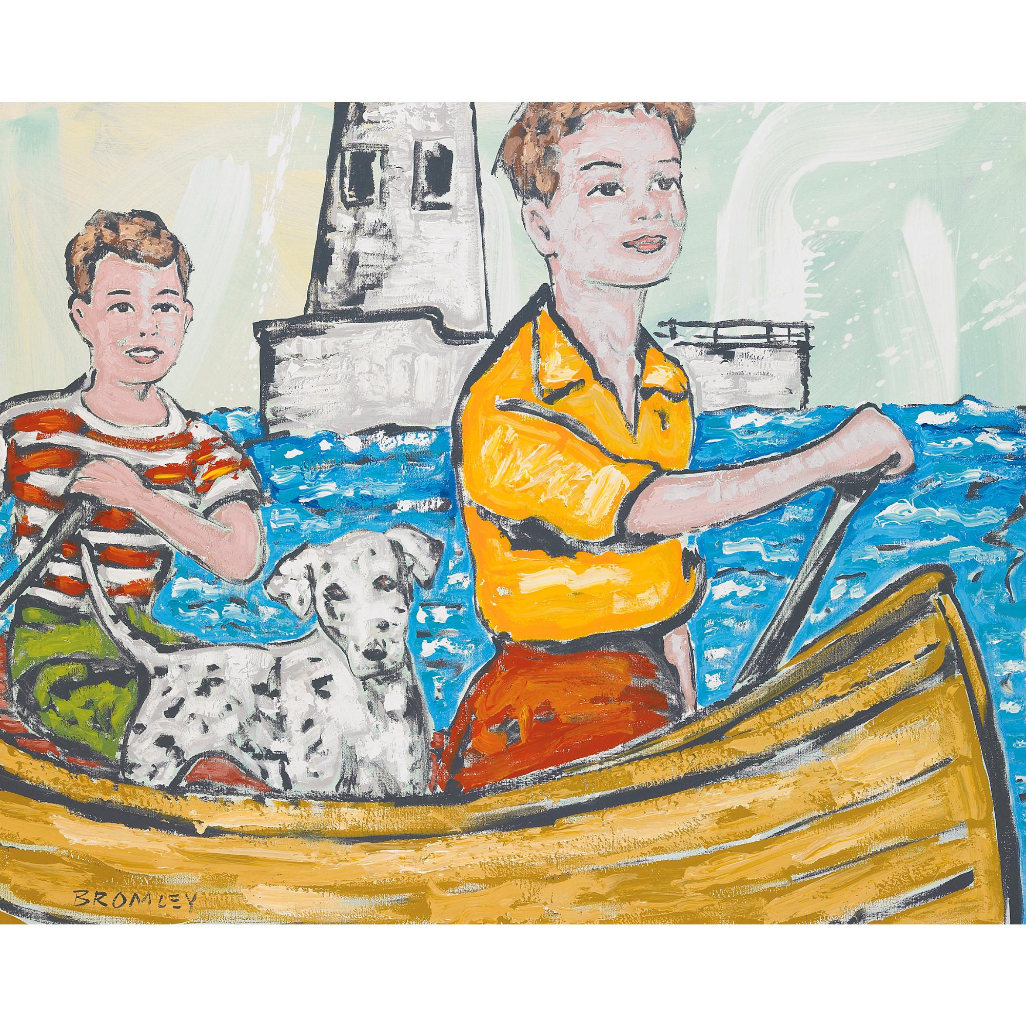 David Bromley - Australian two Boys And Lighthouse