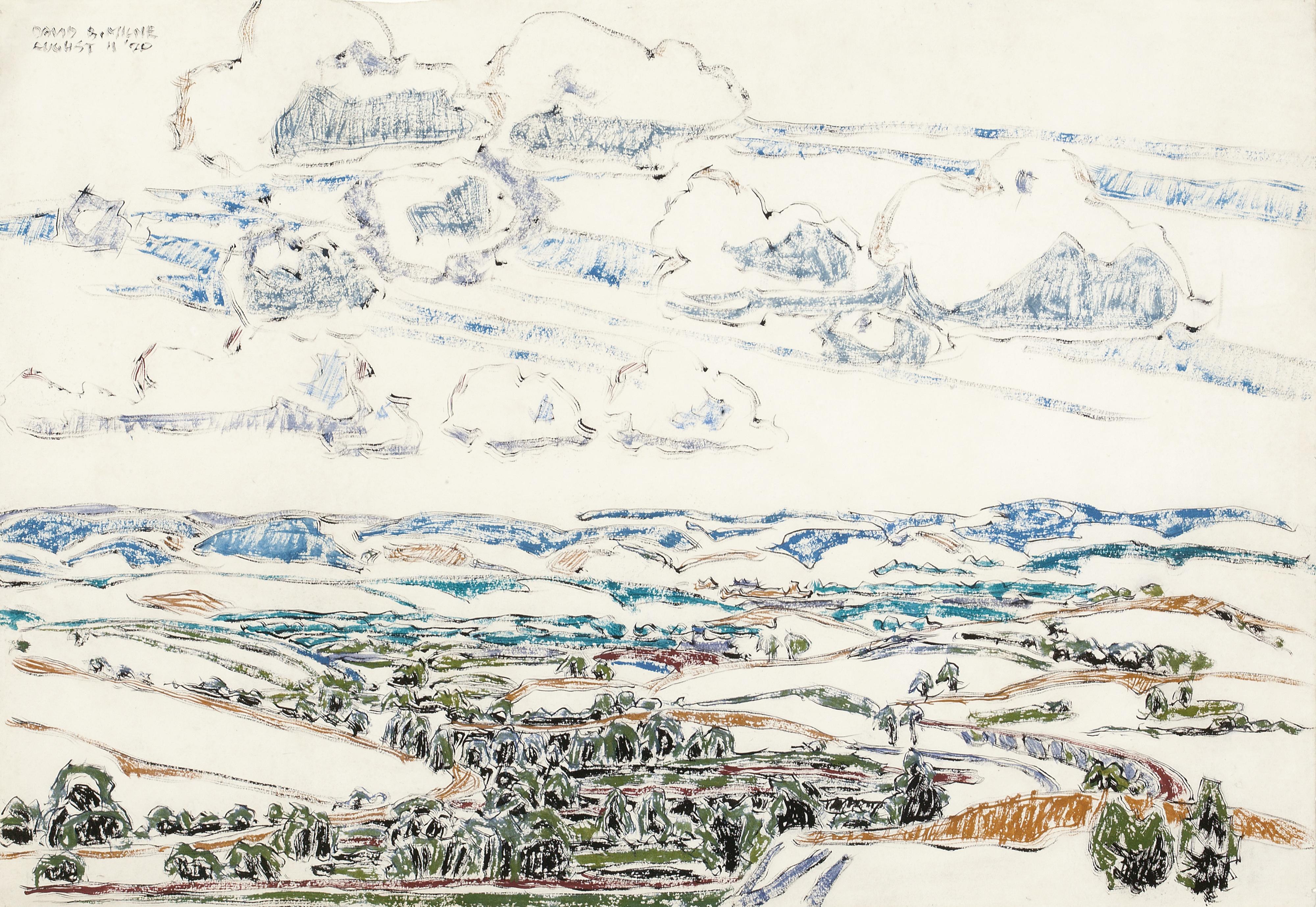 David Brown Milne - Rolling Landscape With Clouds