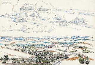 David Brown Milne - Rolling Landscape With Clouds