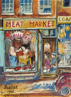 David Burliuk - 10Th Street Meat Market, New York