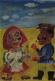 David Burliuk - A couple in a field